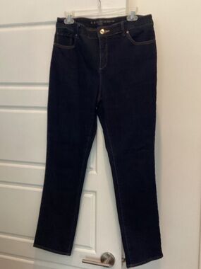 Chico's Dark Blue Straight-Leg Jeans